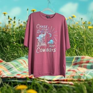 NWT Marigold Kiss Chase Your Dreams T-Shirt - Mauvey Pink Size XL